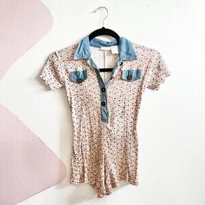 Vintage Floral Romper Girls Sz 5 Retro Cottagecore Y2K 2000s‎